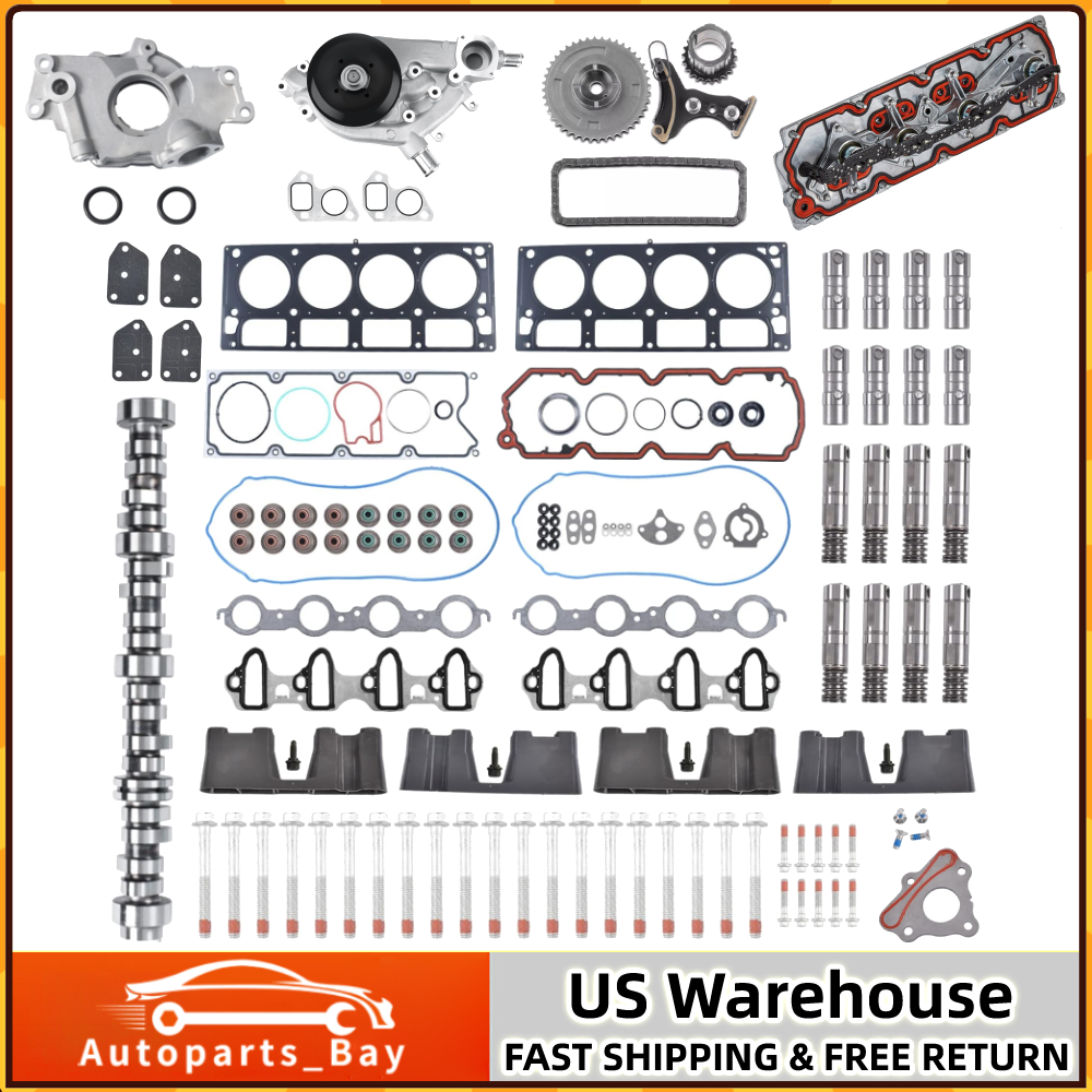 Chevy GMC 5.3L DOD AFM Lifters Camshaft Timing Chain Head Gasket Set