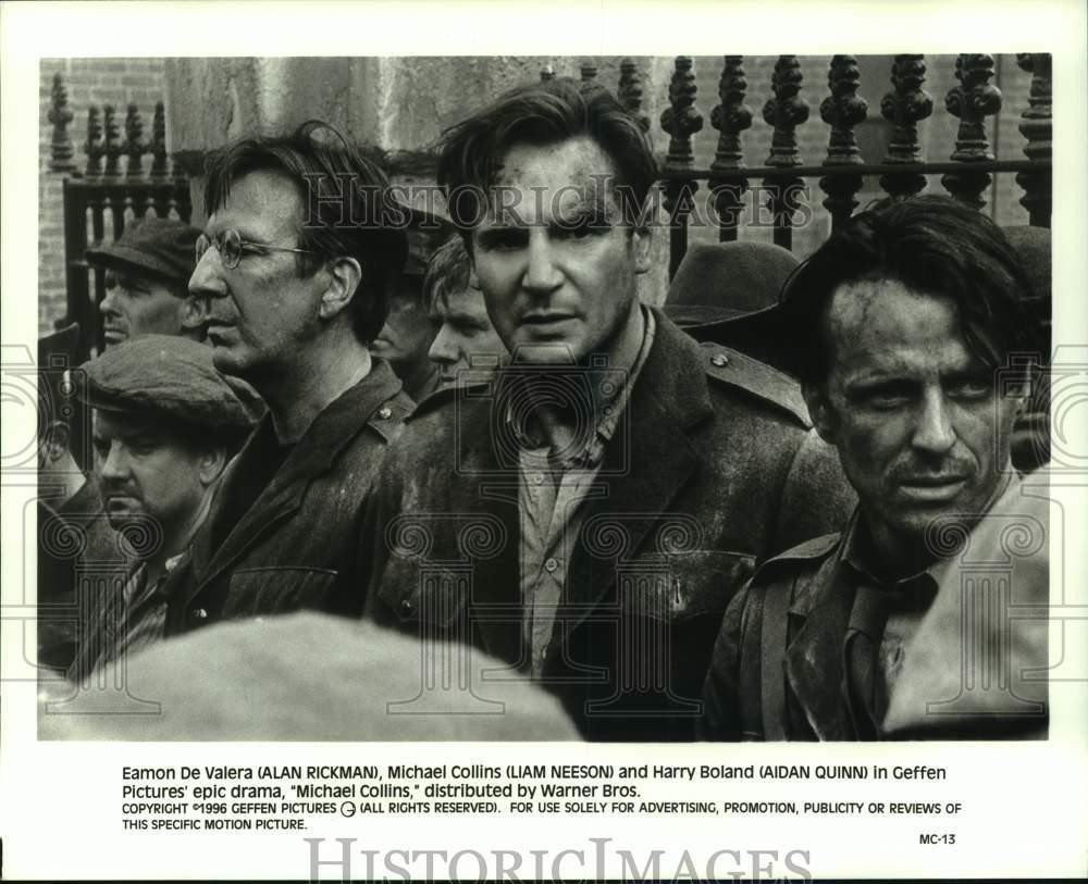 1996 Press Photo Alan Rickman, Liam Neeson, Aidan Quinn in 