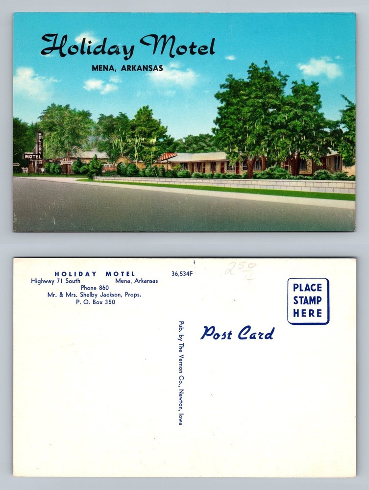 Mena, AR-Arkansas, Holiday Motel Highway 71 South Card View Vintage Postcard
