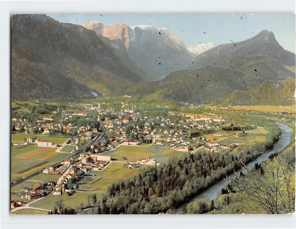 Postcard Aerial View Bad Reichenhall Upper Bavaria Germany