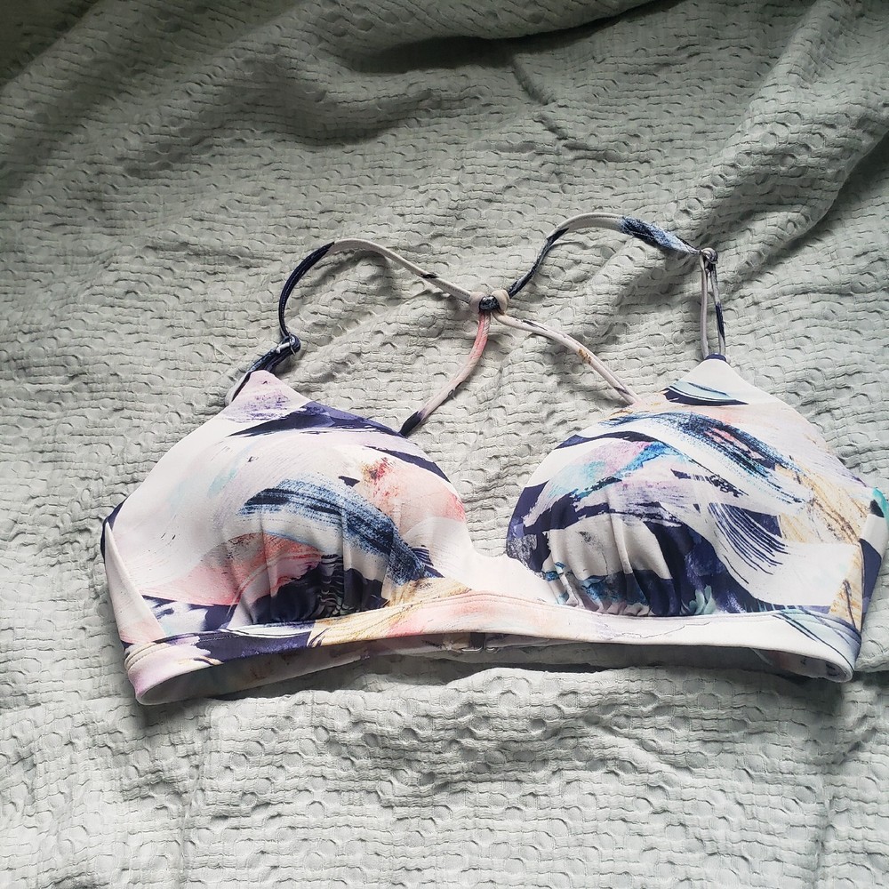 Athleta Abstract Graphic Print Bikini Padded Top Size Medium-image