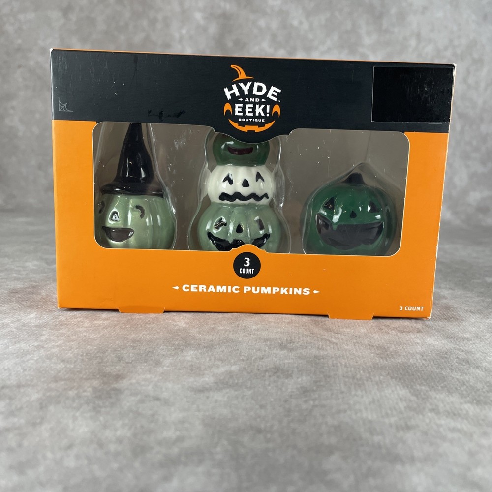 Halloween Ceramic Pumpkins Figural Decorative Accent 3pc Set Target HYDE and EEK