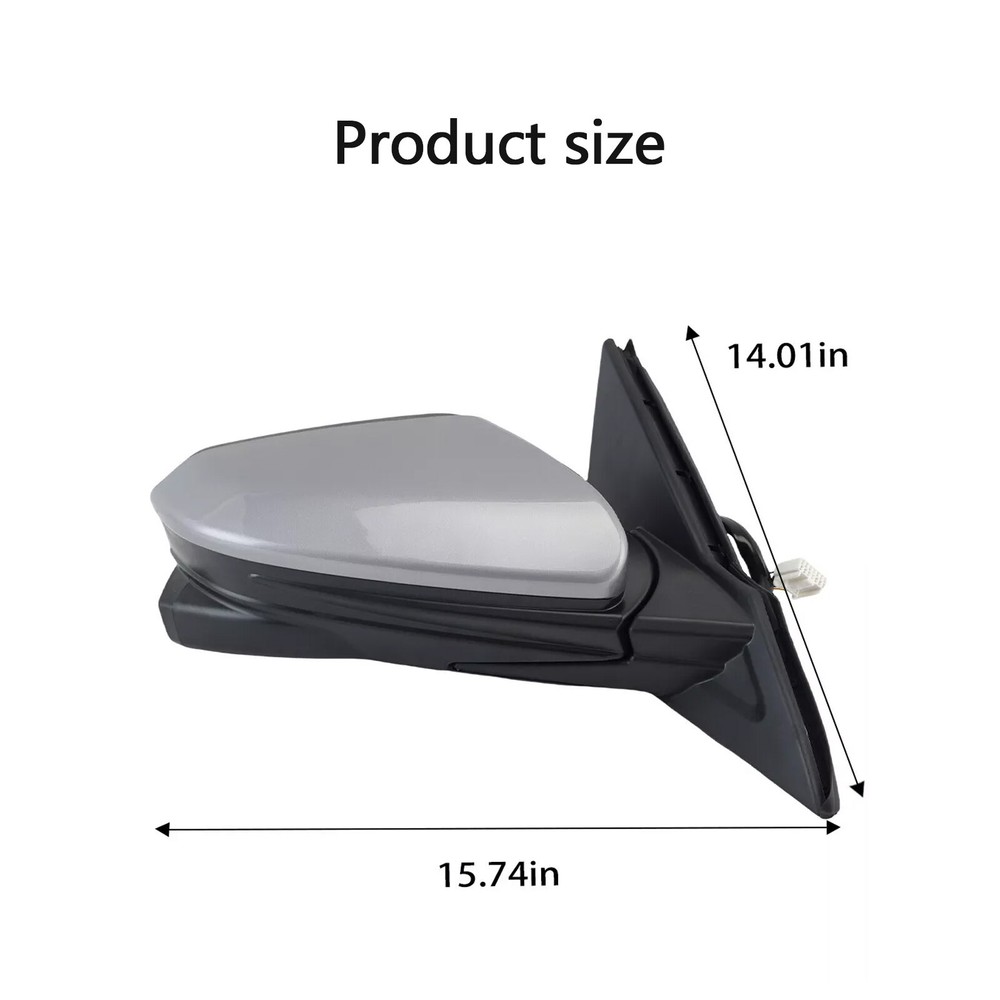 Right Side Mirror W/Camera 11Pin Lunar Silver Metallic For Honda Civic 2016-2020
