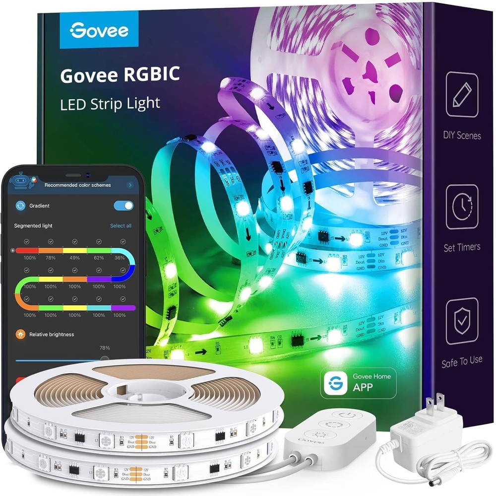 Govee 32.8ft RGBIC Smart LED Strip Lights with App Control