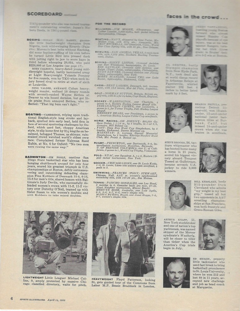 OLYMPIC GOLD AL OERTER FACES IN THE CROWD PAGE and ORIGINAL PRINT AD