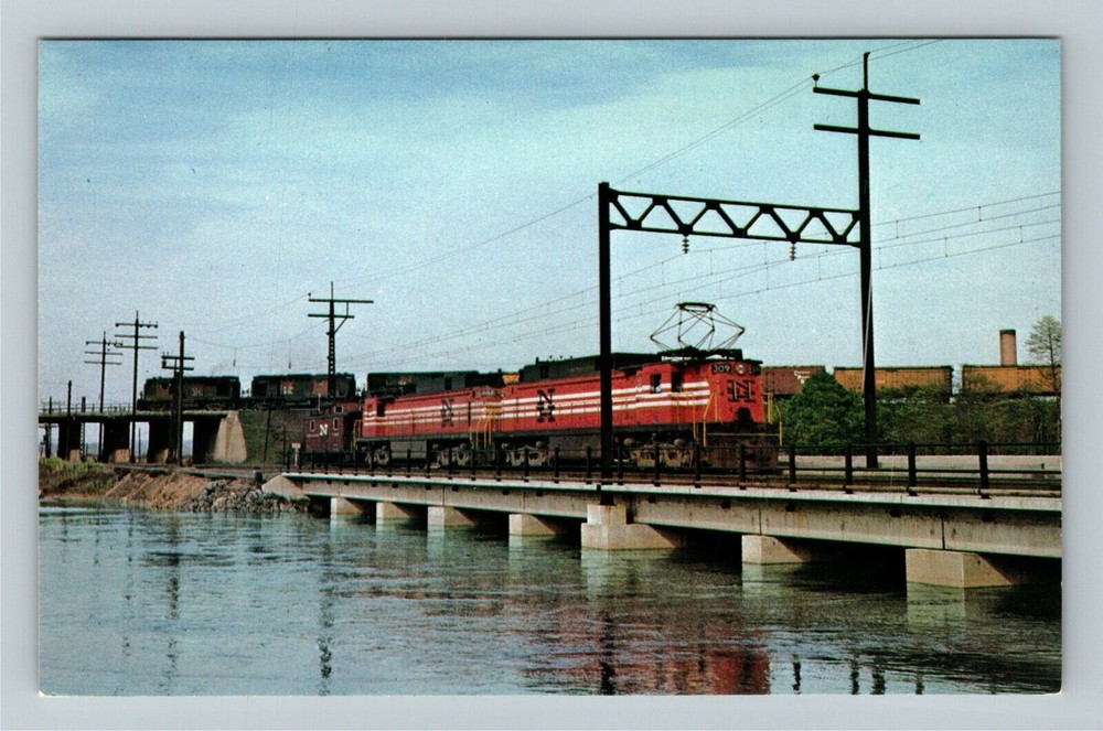 New Haven 309 Electric Freight Locomotive Railway Vintage Souvenir Postcard