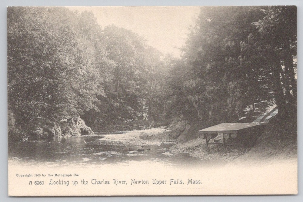1906 Newton Upper Falls, MA Charles River Rotograph Co. Postcard