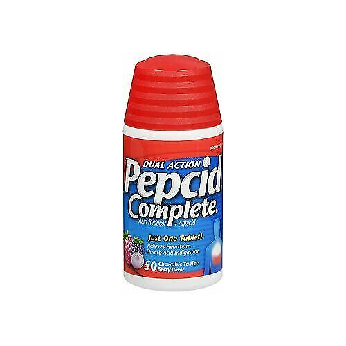 Pepcid Complete Dual Action Acid Reducer Chewable Tablets Berry 50 ct Pack of 6-image