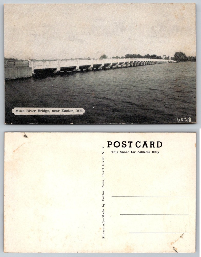 Miles River Bridge Easton MD Silvercraft Dexter Press Postcard RPPC