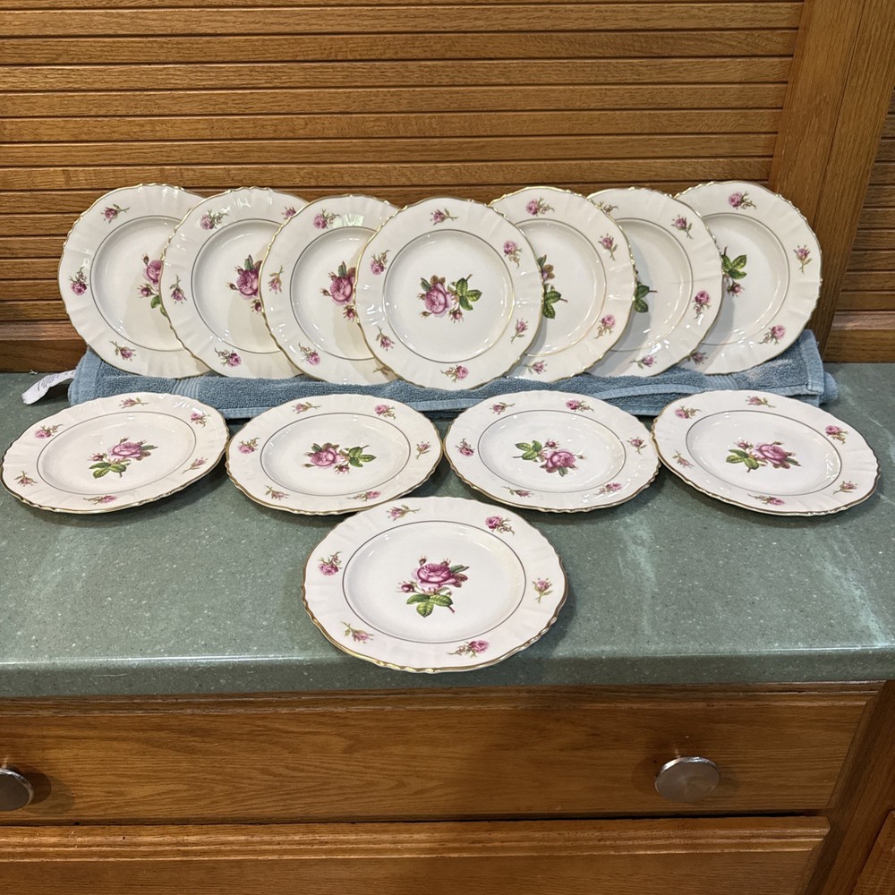 Syracuse China Federal Shape Victoria Set Of 12 Desert plates 6” - Excellent