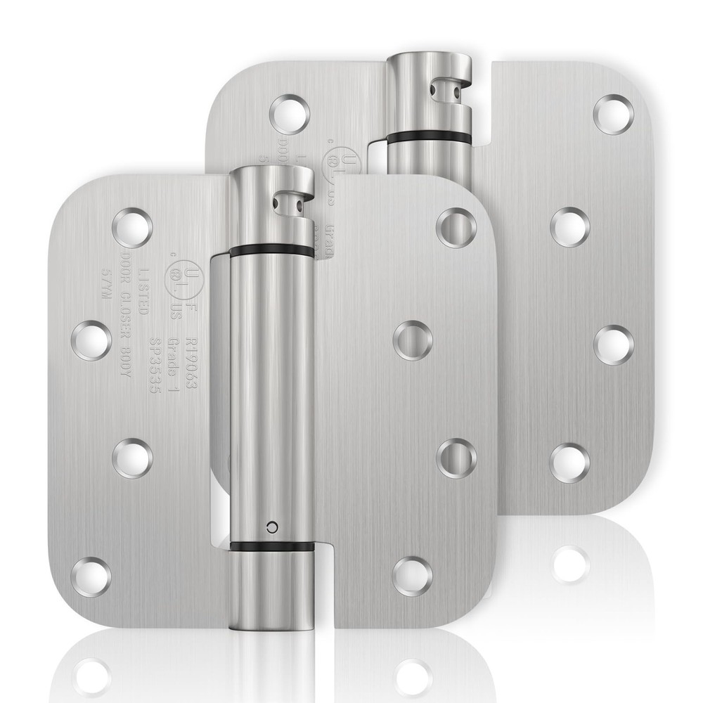 Self Closing Door Hinges 2 Pack 4 Inch Spring Hinges for Doors with Adjustabl...