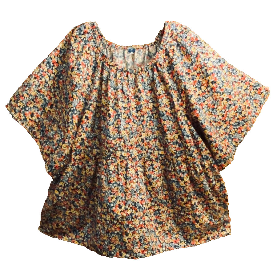 Old Navy Puff Sleeve Floral Boho Top 100% Cotton Half Sleeve Size 3X