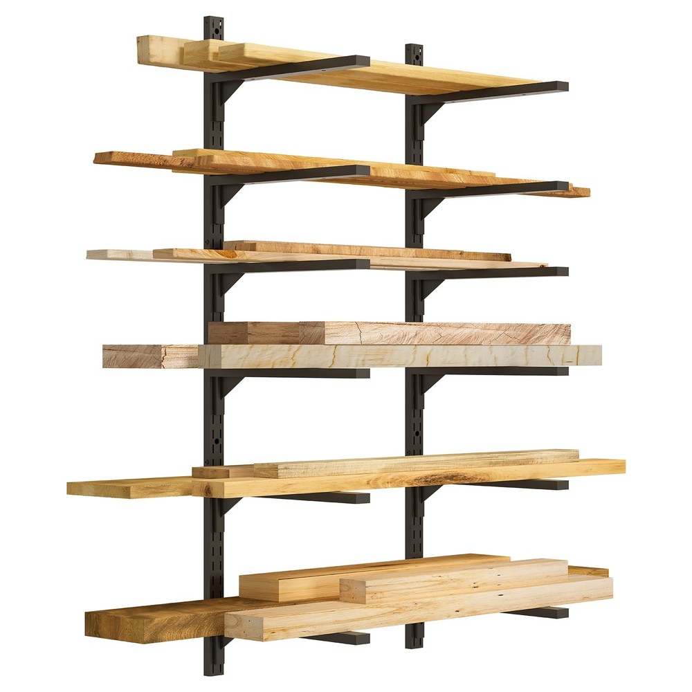 6-Tier Adjustable Detachable Wood Storage Metal Rack Organizer