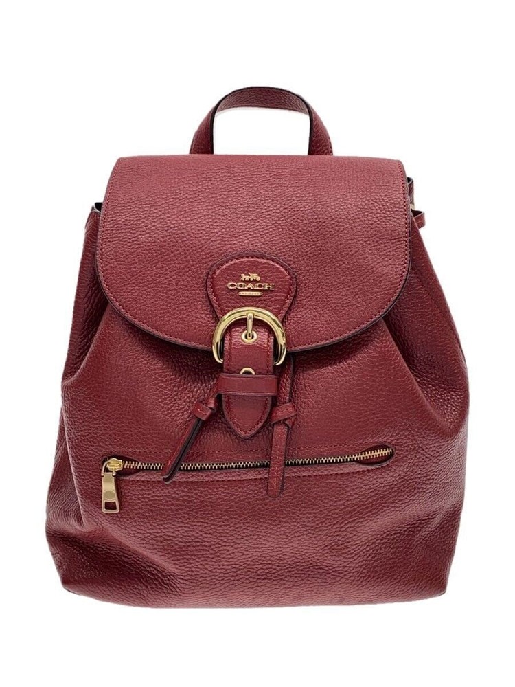 Authentic COACH Kleo C5648 Red Leather Backpack Pre-Owned