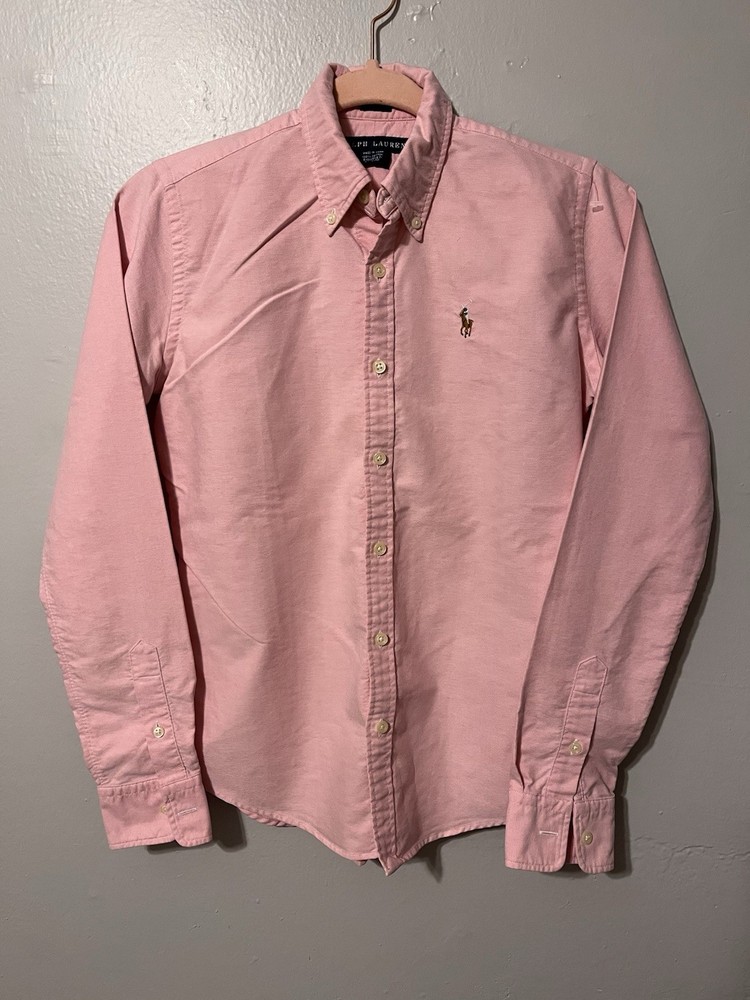 Ralph Lauren Slim Fit Oxford Shirt Womens 0 Button Down Fitted Classic Polo Prep