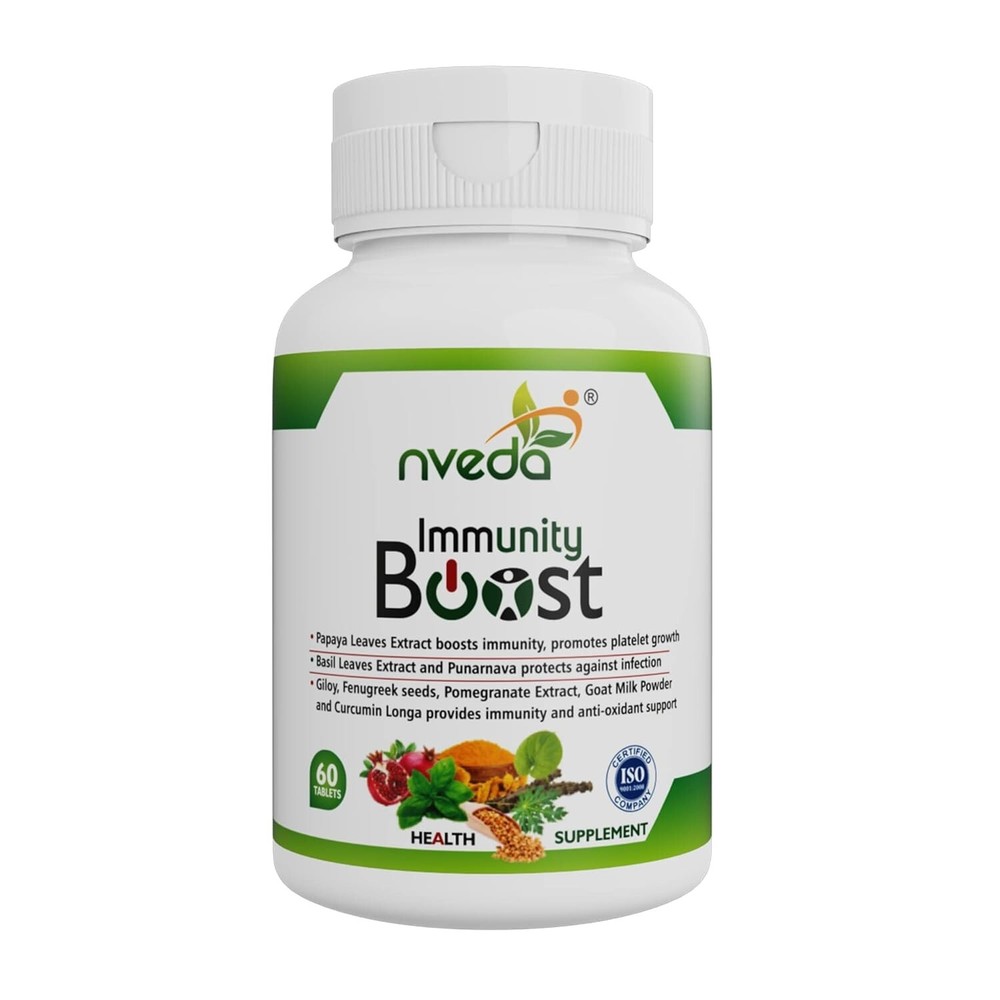 Nveda Immunity Booster with Papaya Leaves Extract(60 Tabs) Ayurvedic Formulation