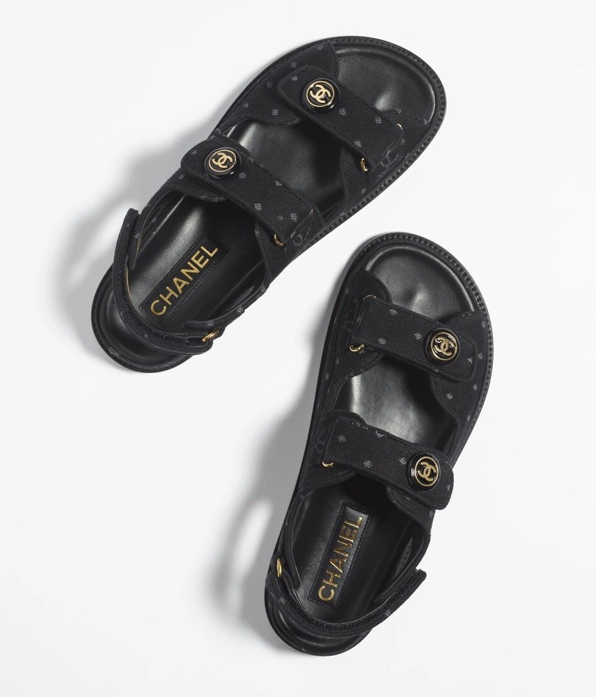CHANEL CC Logo Dad Sandals with Interlocking Design