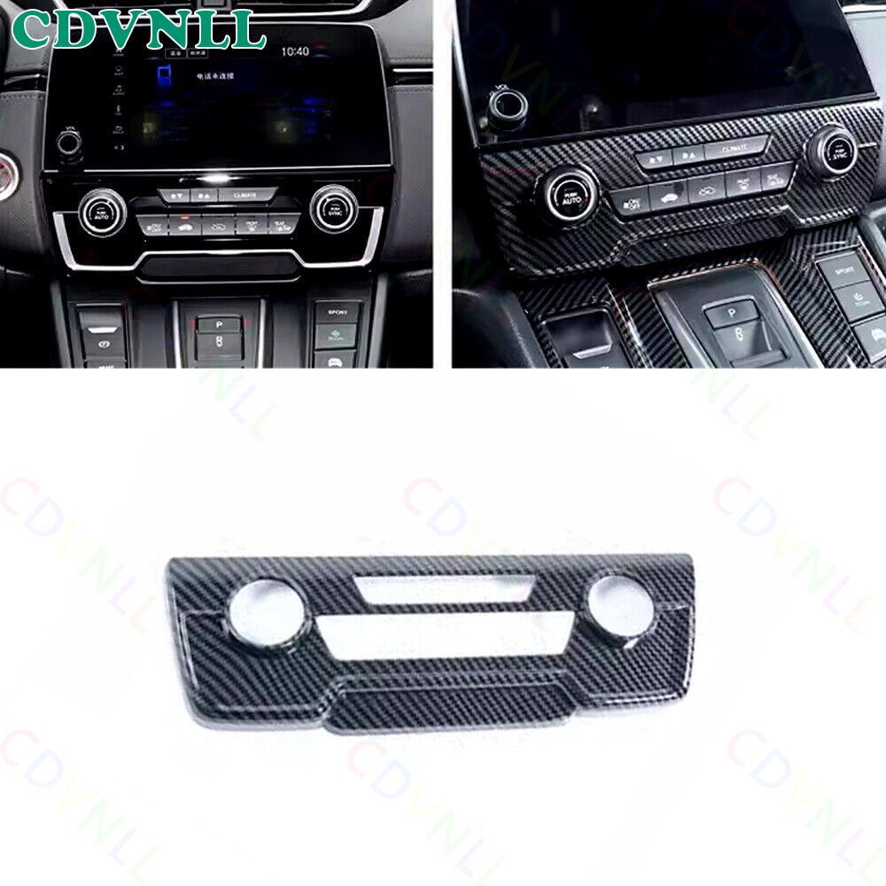 Central Centrol AC Switch Cover Trim 1* For Honda CRV 2017-2022 ABS Carbon Fiber