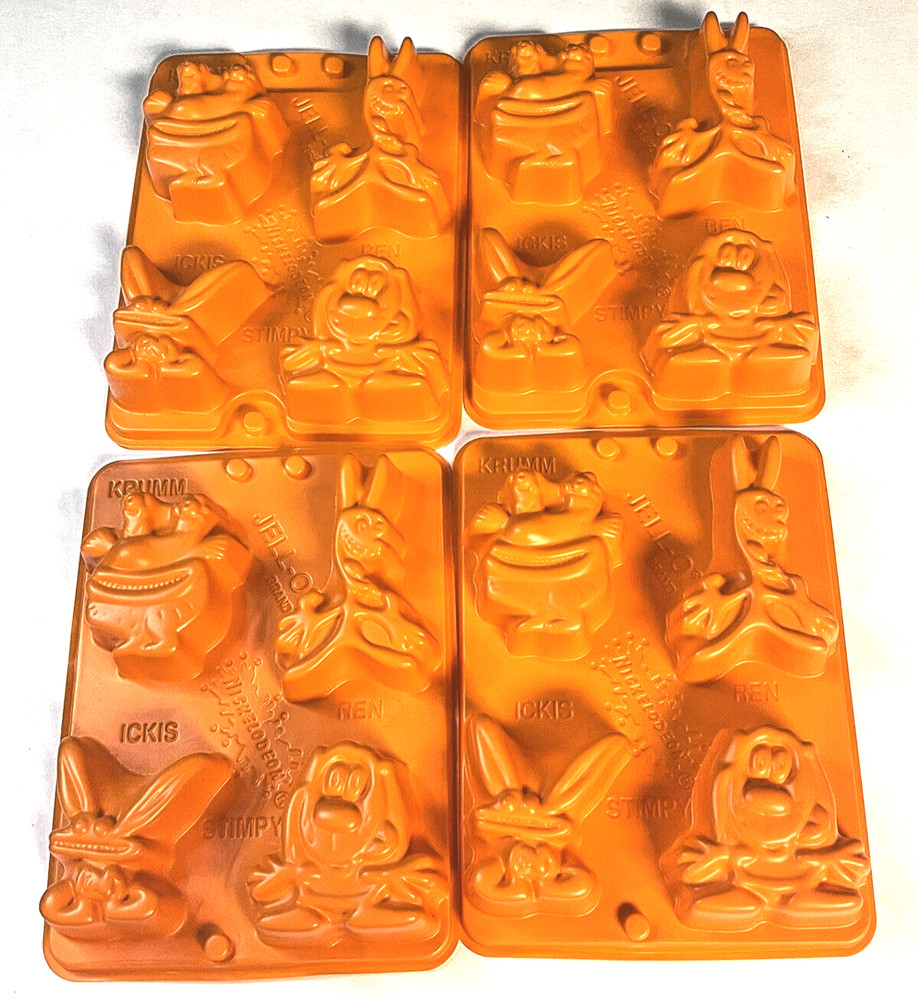 Set Of 4 1996 Nickelodeon Ren & Stimpy Krumm Ickis  Jello Molds