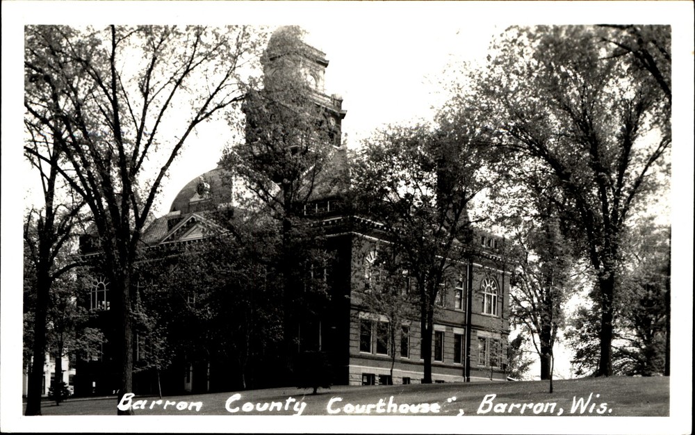 Barron County Court House ~ Barron Wisconsin WI ~ RPPC real photo