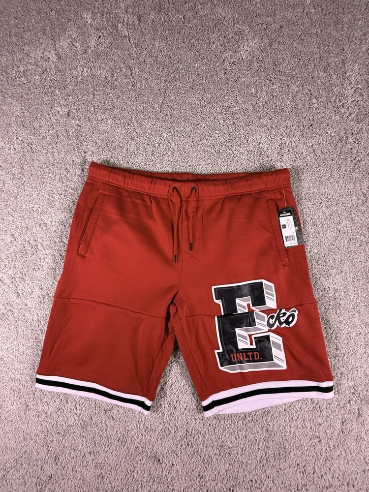 Ecko Men’s Steetwear Shorts Red Size 3XL Pockets Drawstring Cotton Knit
