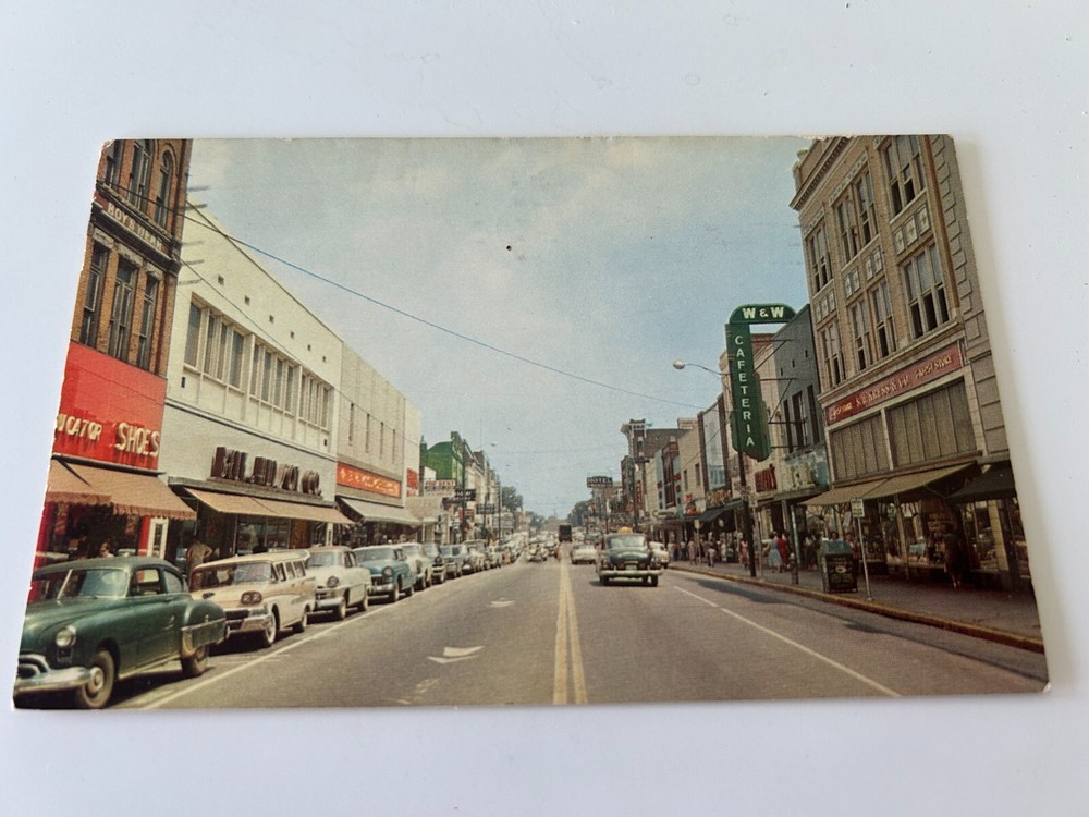 Main Street Looking East Spartanburg South Carolina Old Cars Street Scene