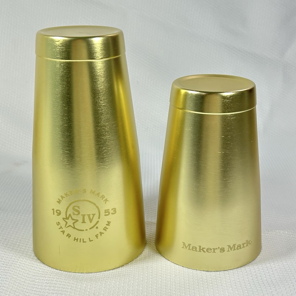 Maker’s Mark Tin Metal Boston Shaker Cocktail Mixer New