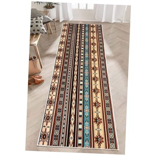 Southwestern Runner Rug 2x6,South Western Native American Tribal Farmhouse