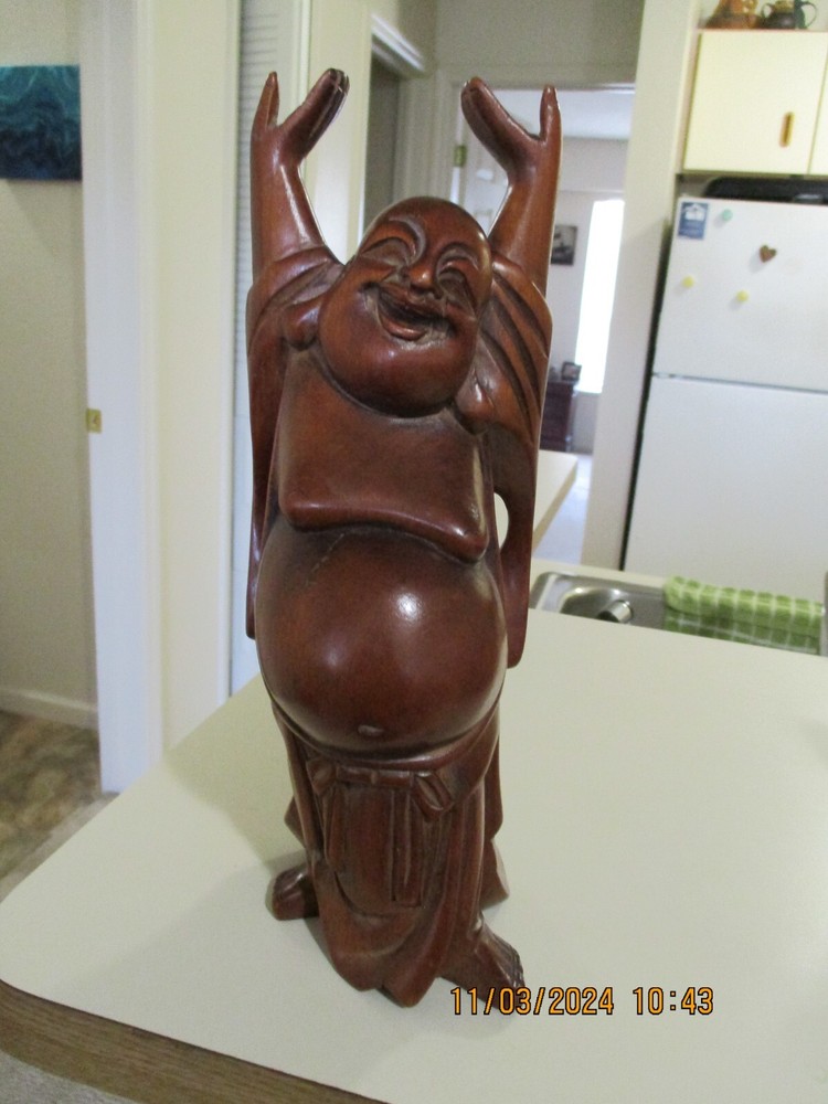 Vintage Wood Happy Buddha