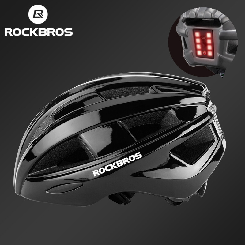 ROCKBROS Bike Taillight Helmet Ultralight Cycling Helmet with USB Light 3 Modes