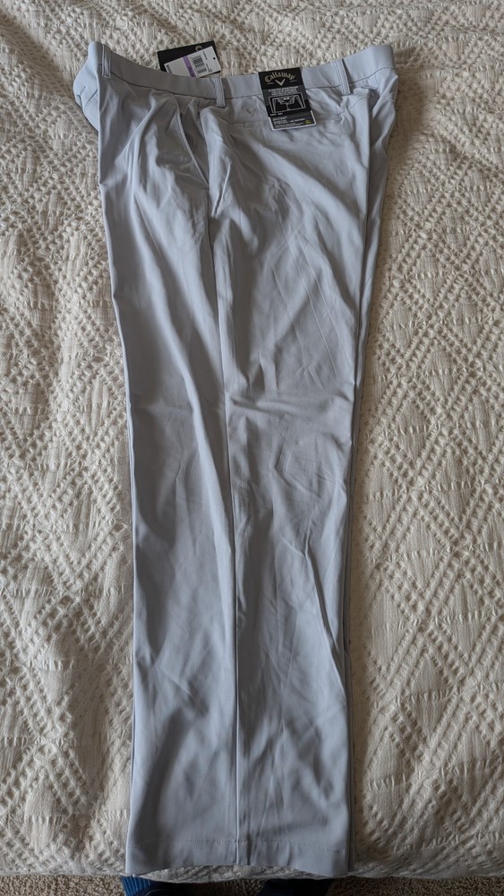 Callaway Light Gray Stretch Waistband Tech Golf Pants  Men's Size 38x30 NWT