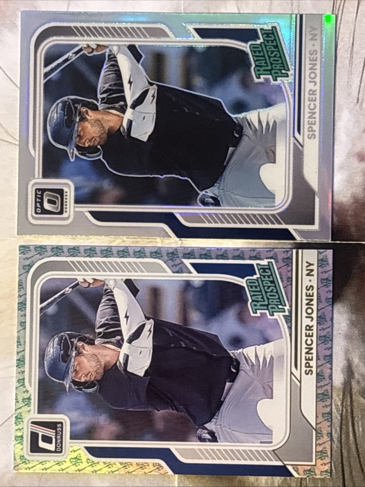 2026 Panini Donruss Baseball 2 Card Spencer Jones Prizm Lot - Liberty/SilverHolo