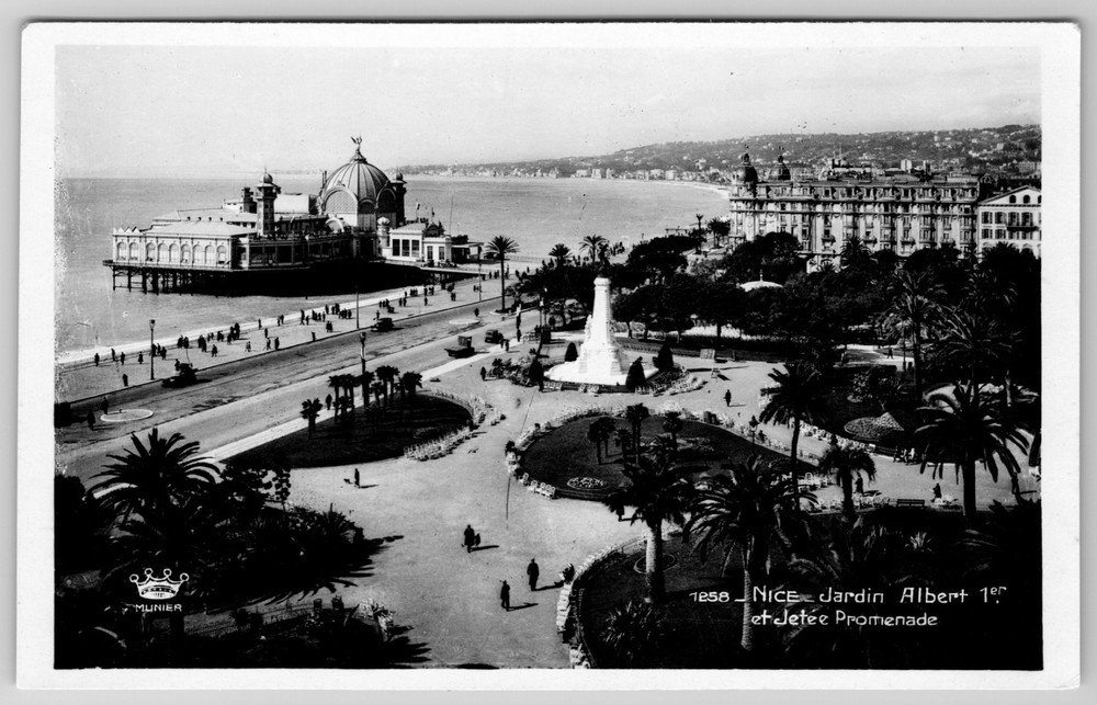 France Nice Promenade and Garden Jardin Albert 1er Munier Photo Postcard