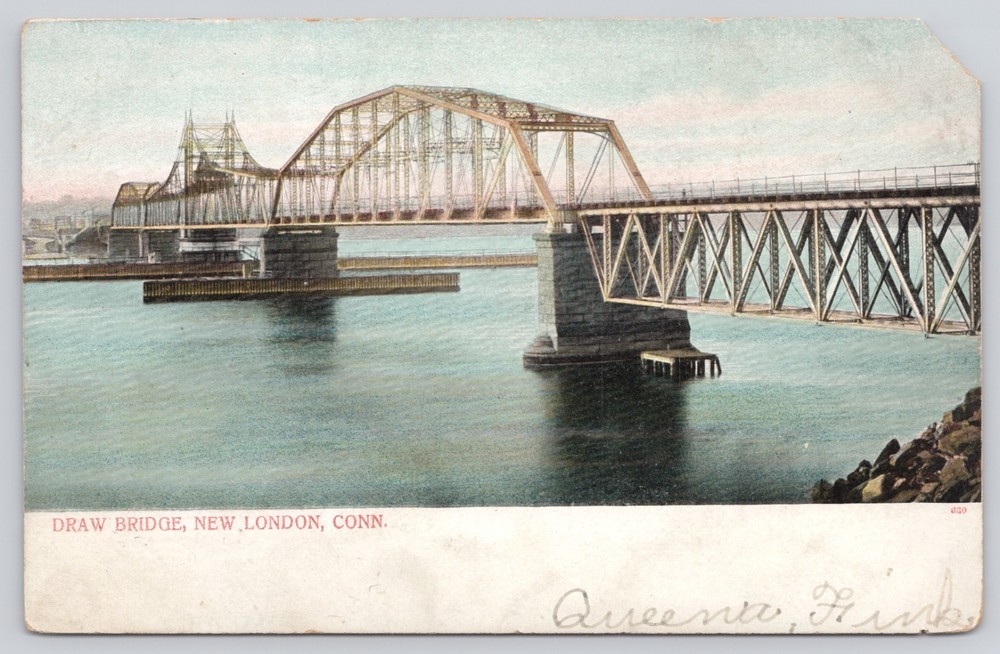 Draw Bridge New London Connecticut CT Postcard