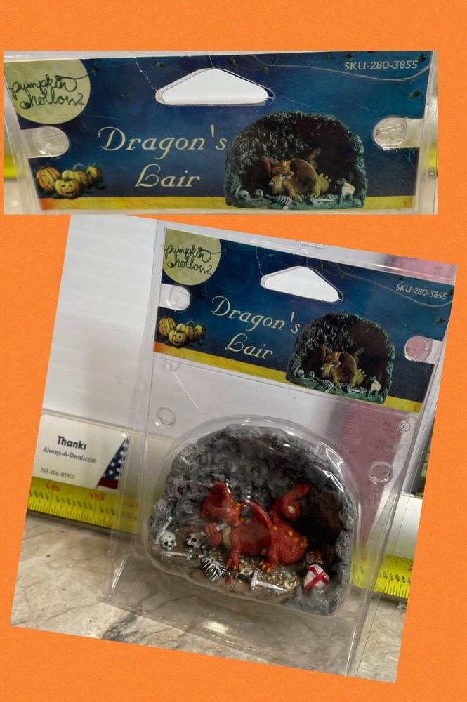 Lemax Pumpkin Hollow Dragon's Lair Halloween Village 52122 Skeleton 280-3855 New