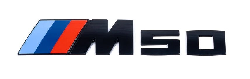 BMW Genuine i4 G26 M50 Tailgate Boot Lid Back Door Black Lettering Emblem Badge