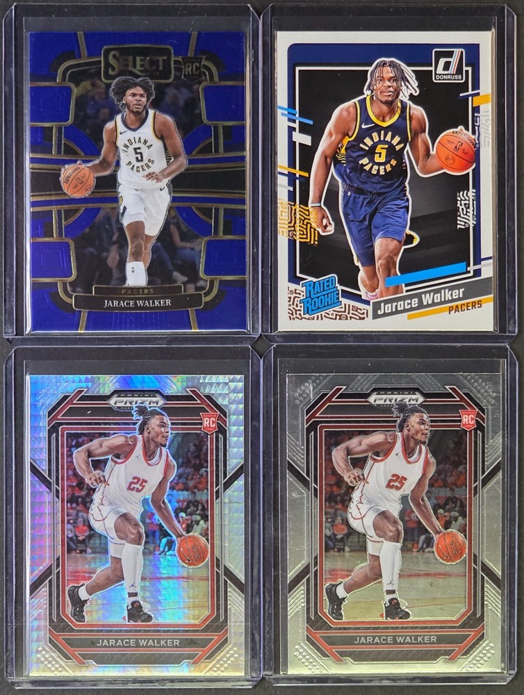 JARACE WALKER ⭐️ 4-Card RC Lot ⭐️ Draft Picks - Hyper Prizm - Indiana Pacers