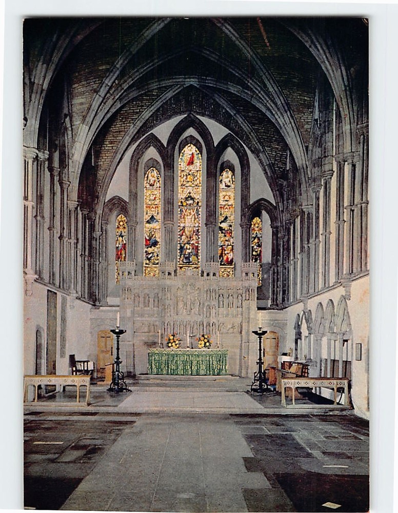 Postcard Interior Brecon Cathedral Brecon Wales