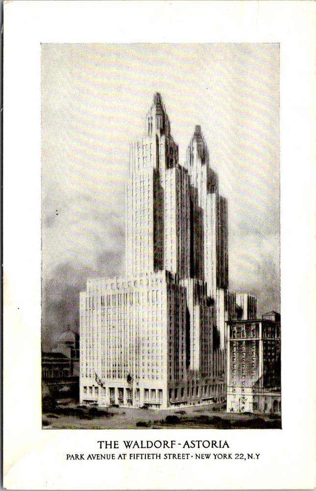 Dr Jim Stamps Waldorf-Astoria Hotel New York City Landmark Vintage Postcard