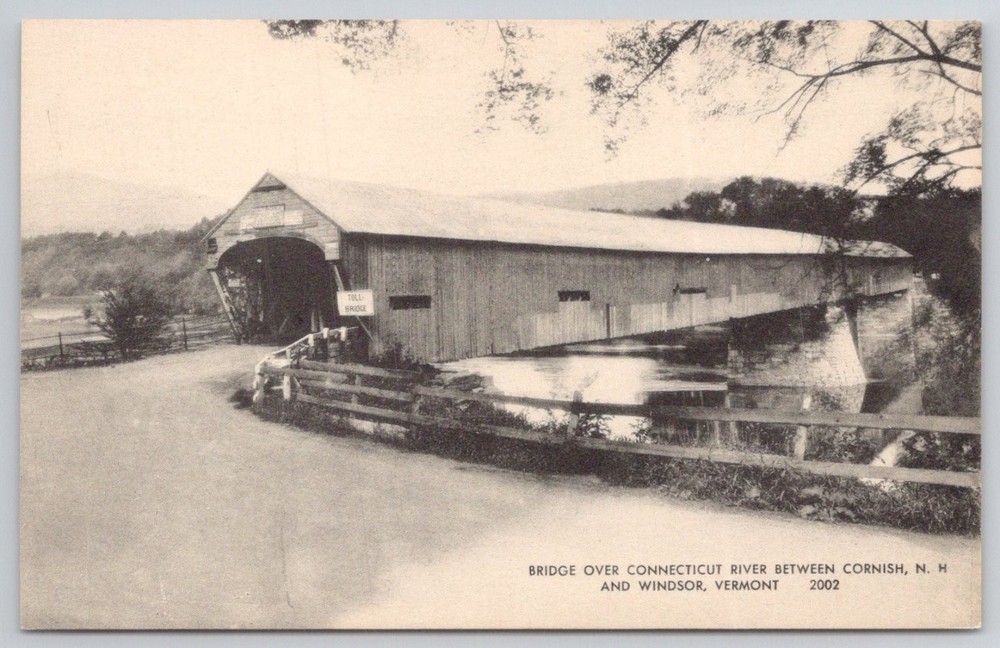 Cornish Windsor Covered Bridge NH VT Connecticut River Postcard PHOTOLUX