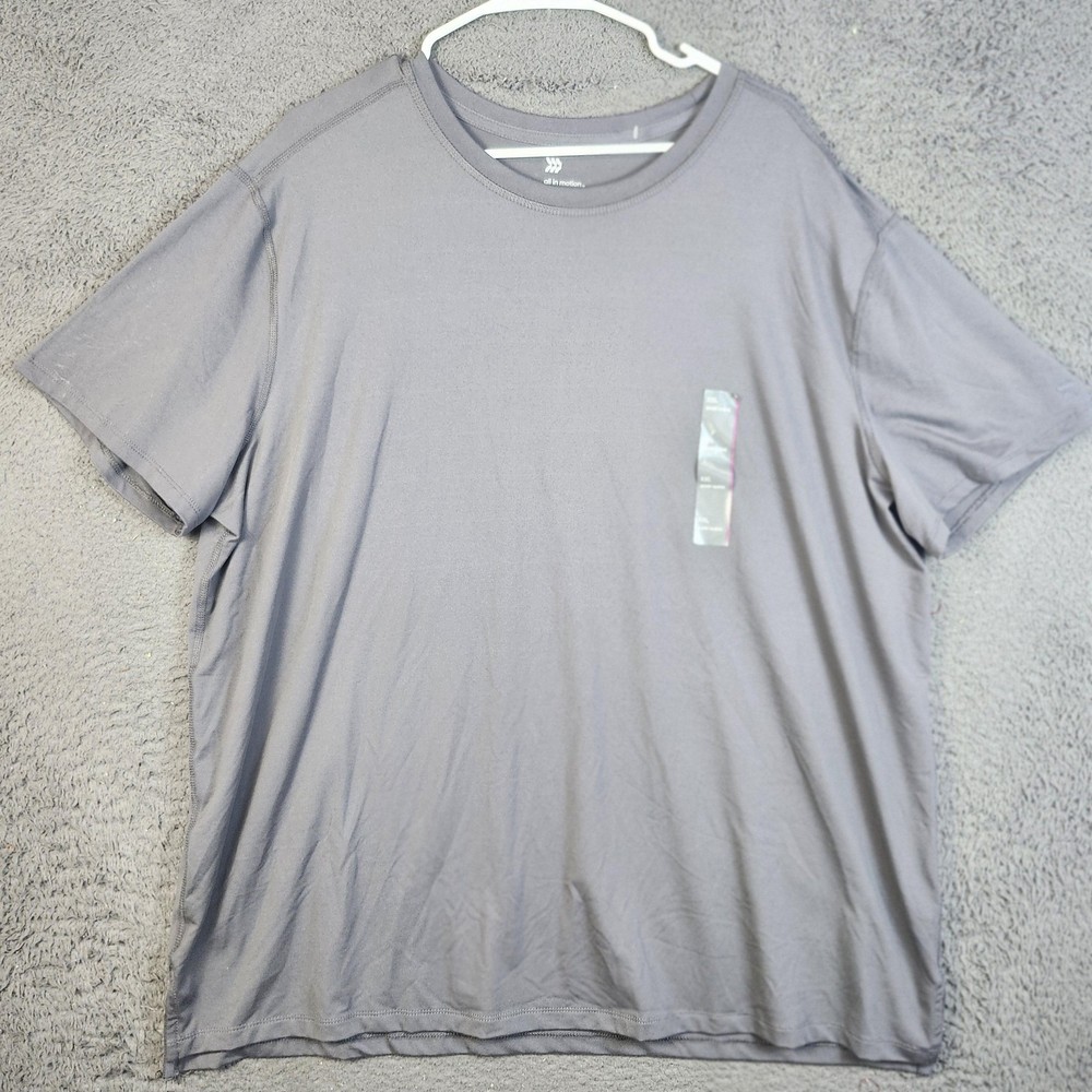 All In Motion Shirt Mens 2XL Gray Athletic Performance Short Sleeve Tee Crewneck
