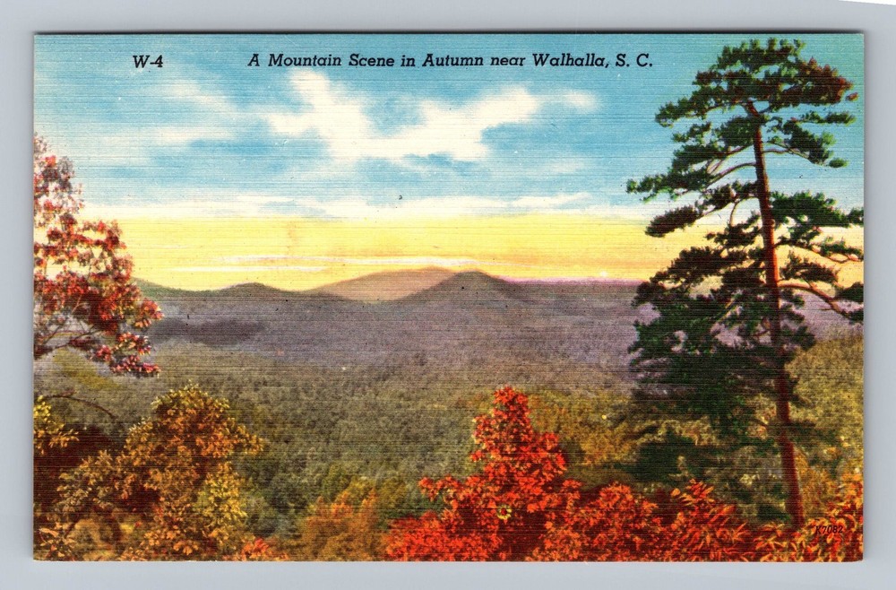 Walhalla SC-South Carolina Mountain Scene In Autumn Vintage Postcard Standard