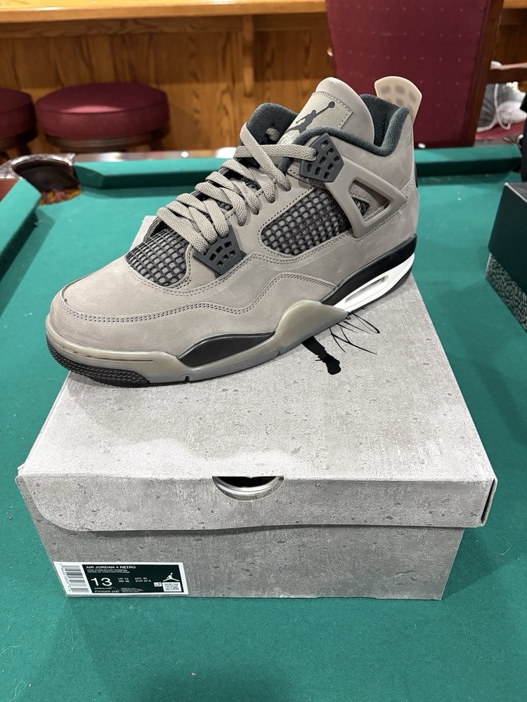 Nike Air Jordan 4 Retro Gray Black Suede Low Top DH7138-002 Sneaker