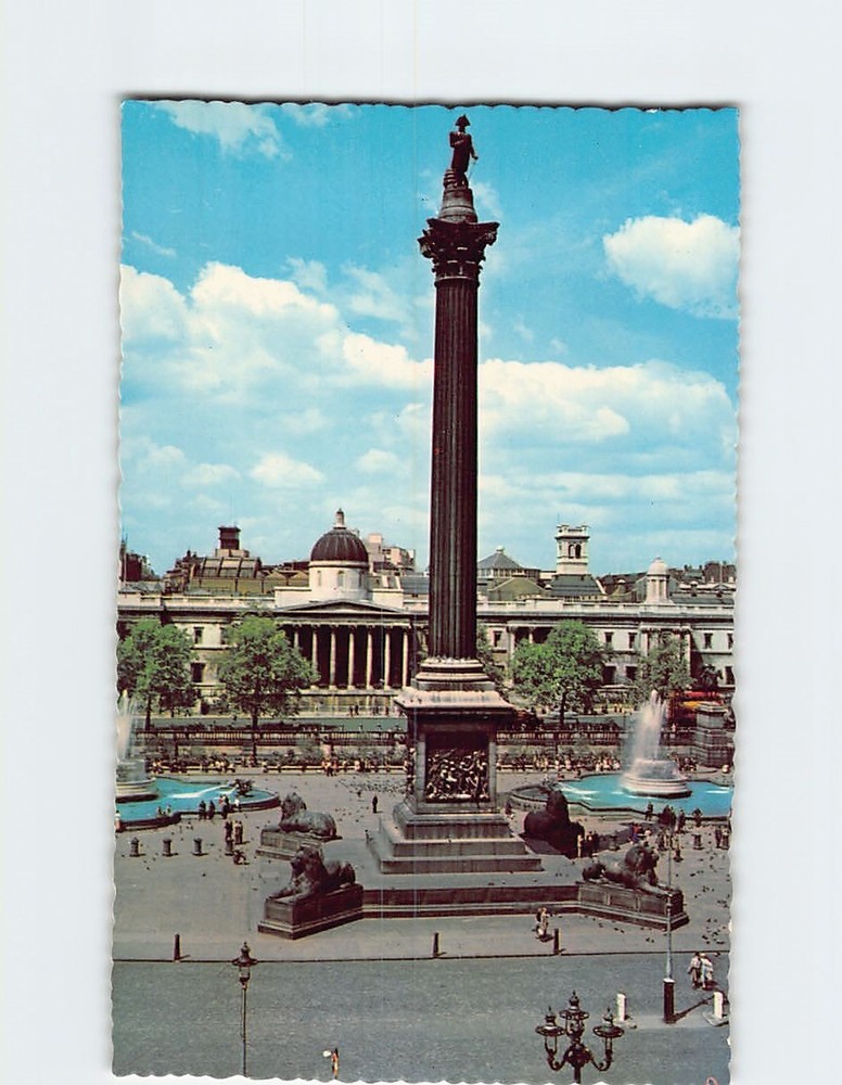 Postcard Nelsons Column Trafalgar Square London England