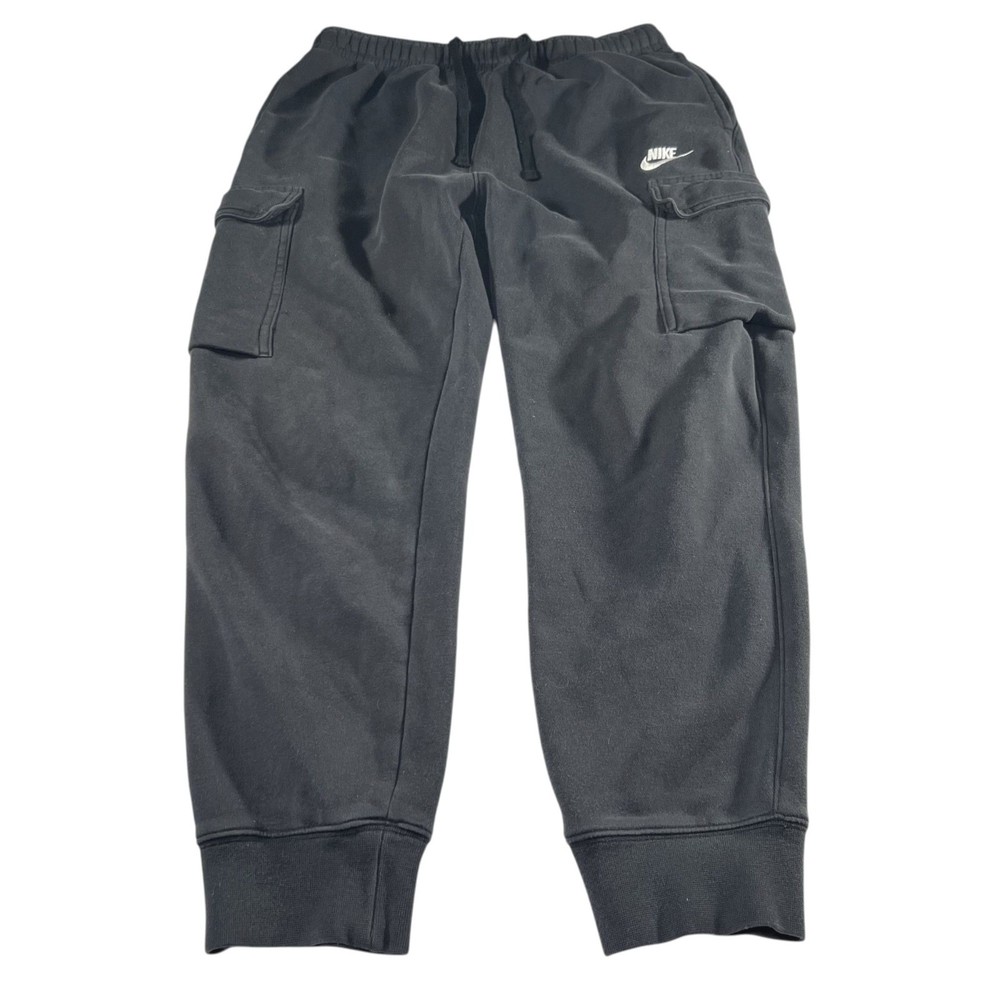 Nike Mens Black Fleece Baggy Cargo Training Joggers Sweatpants Size Medium