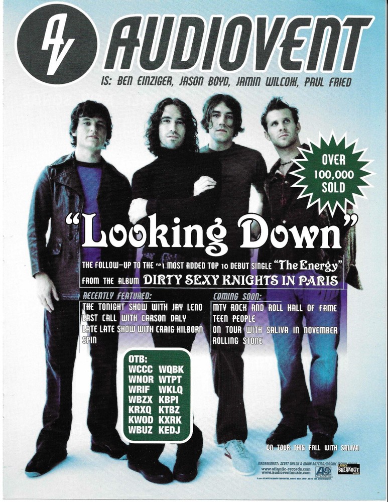 AUDIOVENT Rare 2002 PROMO TRADE AD Poster for Dirty 8.5x11 MINT SALIVA TOUR