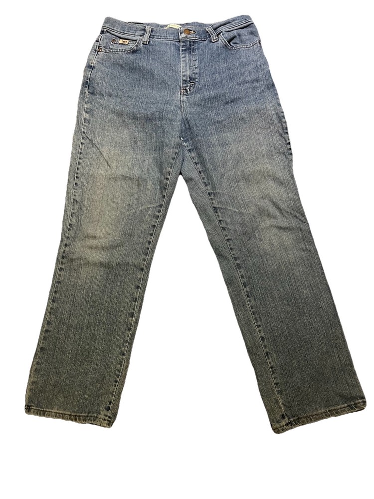 Lee Womens Relaxed Straight Leg Stretch Denim Jeans Size 10 Medium