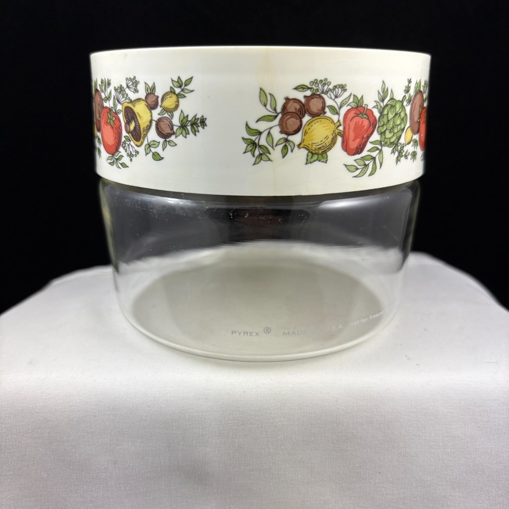 Vtg Pyrex Countertop Spice Of Life See & Store Glass Container Twist Off Lid