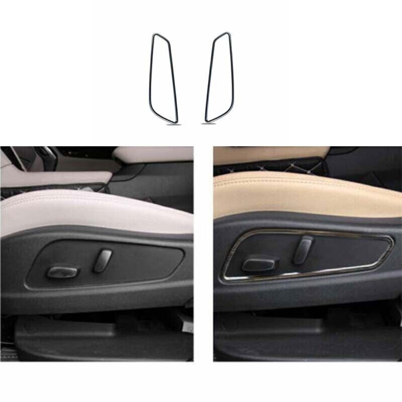 2pcs Black Steel Seat Adjust Handle Button Frame Trim for 2016-2020 Cadillac XT5
