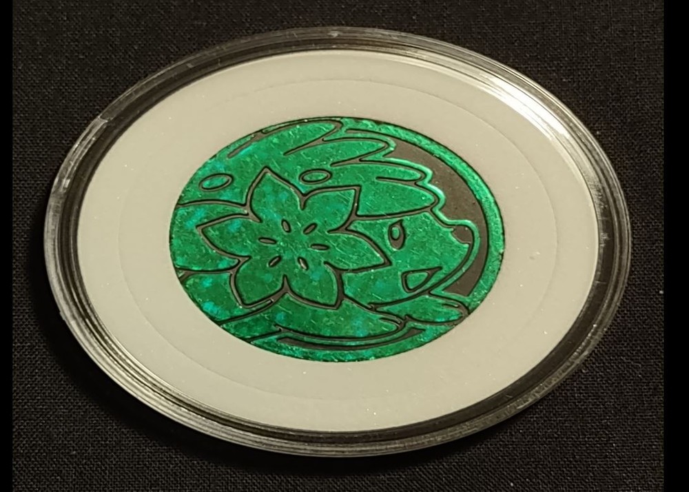 2009 Pokemon TCG Promo Shaymin Green Speckle Holo Coin English Encased